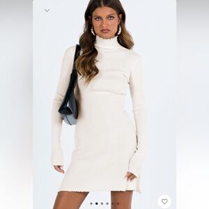 Cream knit mini dress